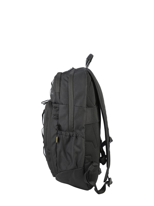 Unisex rugzak met ritssluiting. twee open binnenzakken. twee ritssluitingen aan de voorkant en twee open zijritsen met externe zakken. ontbrekende schouderband.  Handvat van gerecycled polyethyleentereftalaat. een binnencompartiment.  extern materiaal.  Binnenkant van gerecycled polyethyleentereftalaat. Afmetingen: 28,5x45,5x13,5 cm. Modeproduct