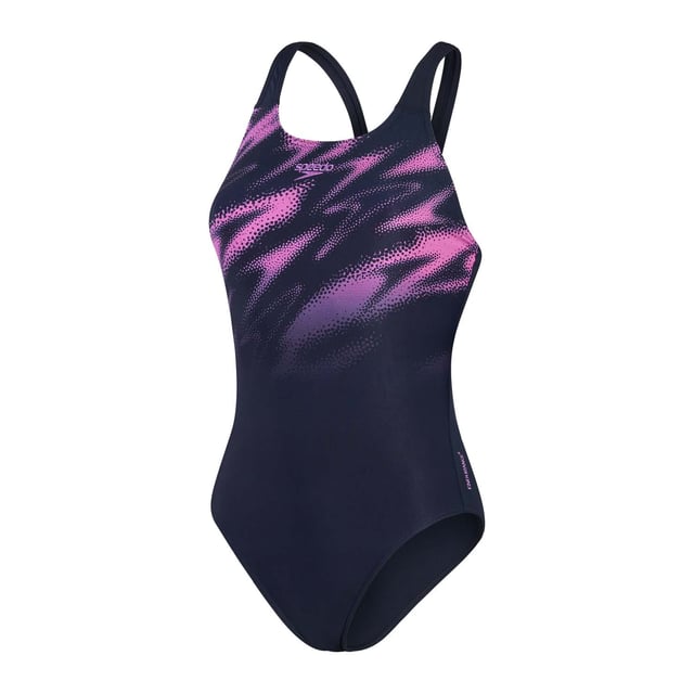 Dames Speedo HyperBoom Placement Muscleback Zwempak in marineblauw - roze.- Muscleback ontwerp.- Gevoerd aan de voorkant.- 100% chloorbestendig.- Sneldrogend.- Een van de garens in de ECO Endurance + stof is gemaakt van 100% post-consumer afval zoals gerecyclede plastic flessen.- Ref: 80869415580Let op: retourzendingen worden alleen geaccepteerd als het hygiënelabel nog aan het product bevestigd is.