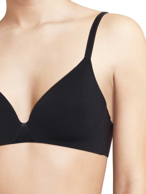 Chantelle Essentiall Wirefree Triangle T-Shirt Bra. With non padded cups and hook & eye closure. This product is recommended as hand wash only..