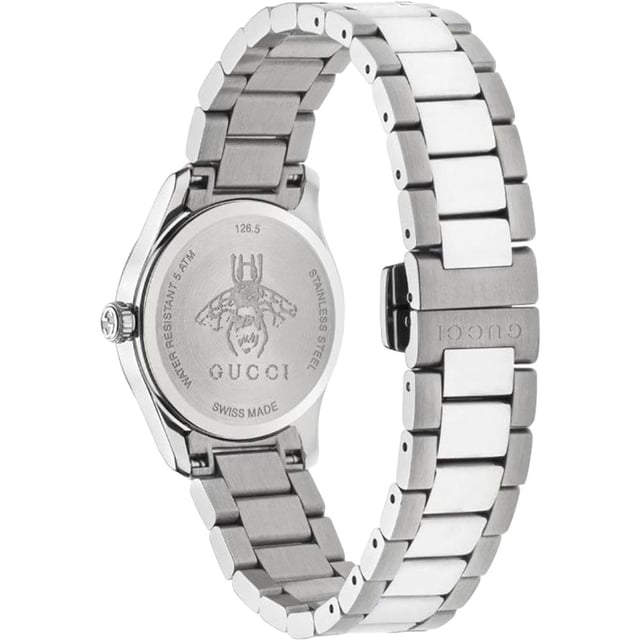 Model: YA1265025EAN: 0731903484955Movement: QuartzBracelet color: SilverWaterproofing: 50 meters / 5 ATMDial Color: Pink Mother of Pearl (Mystic Cat)Bracelet material: Stainless SteelCase Material: Stainless SteelDial diameter: 27 mmGender: Women'sDisplay: AnalogStyle: CasualShape: RoundBand Type: BraceletMPN: YA1265025