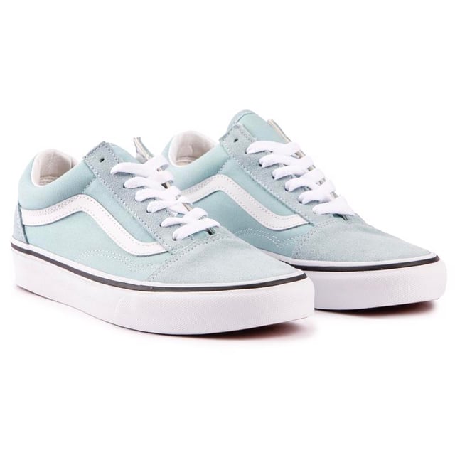Baby blue old skool vans womens top