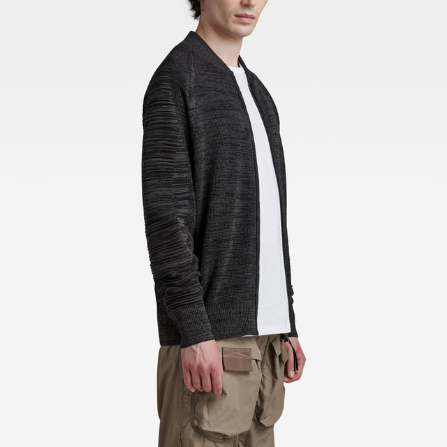 G Star RAW 3D Biker Knitted Zip Through Sweater