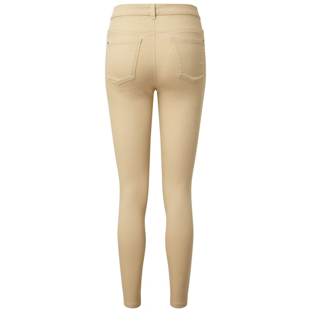 With a faux fly zip fastening at waist and belt loops. Also features two faux pockets to the side and two functional back pockets. Leg length: 72cm. Sizes: XXS (6 UK), XS (8 UK), S (10 UK), M (12 UK), L (14 UK), XL (16 UK), XXL (18 UK). Materials: 71% cotton, 26% polyester, 3% elastane.