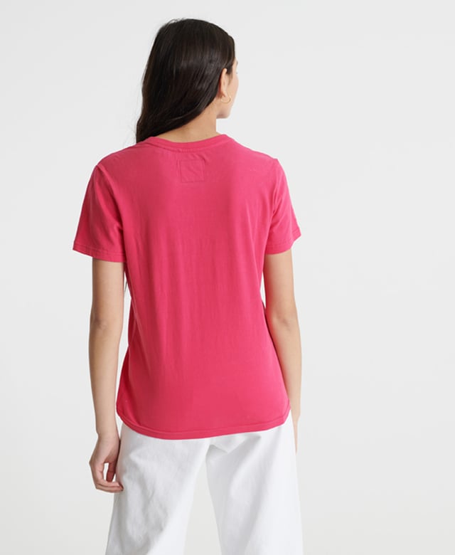 Superdry Vintage Logo Tonal Embroidery T-Shirt Superdry women's Vintage Logo tonal embroidery t-shirt. This classic short sleeved tee features a crew neckline, and is finished with a large embroidered Superdry logo across the chest.Slim fit – designed to fit closer to the body for a more tailored look