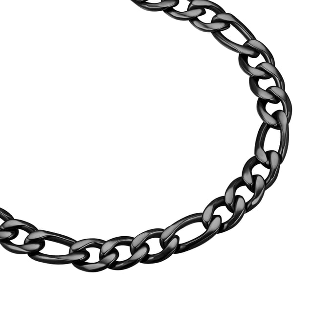Do you like wearing cool men's jewelry as a statement of your personality? Then this men's bracelet from the True Rebels label is your new it-piece. Made of durable stainless steel and coated with a dark rhodium plating, the casual accessory scores points with young rebels: The bracelet is waterproof and scratch-resistant, you can do sports and swim with it - a companion for an active everyday life. The striking shape of the Figaro chain can be combined just as well with an elegant suit as with jeans. The practical lobster clasp is easy to use, resilient and durable.