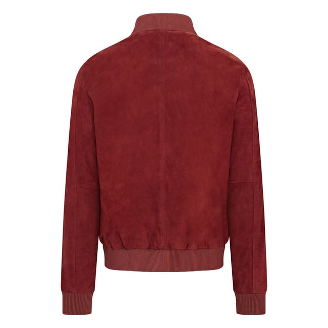 Introducing the Men's Varsity Suede Leather Bomber Jacket, a refined take on the classic MA-1 flight jacket. Crafted from 100% soft goat suede, this jacket offers exceptional durability and a supple drape. The exposed zip front features a wide, quilt stitch zip stand, complemented by a rib knit collar, cuffs, and hem for added warmth and a sleek silhouette. With four pockets�two at the waist and two inside, including a secure zipped pocket�this fully lined jacket combines style and functionality seamlessly.

� Made from 100% soft goat suede for durability and comfort
� Exposed zip front with quilt stitch zip stand
� Rib knit collar, cuffs, and hem for insulation
� Four pockets: two waist and two interior, one with a zip
� Fully lined interior for added warmth and comfort