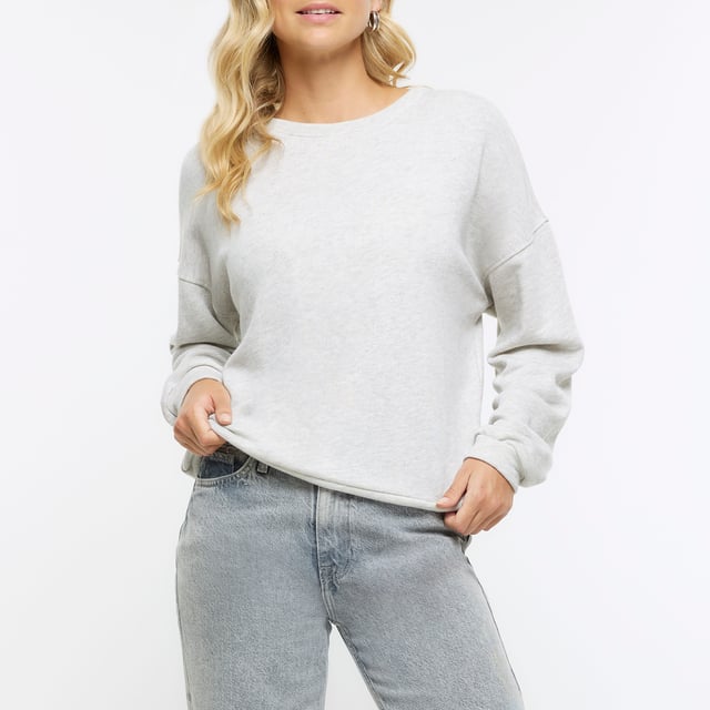 River Island Womens Sweatshirt Grey Long Sleeve