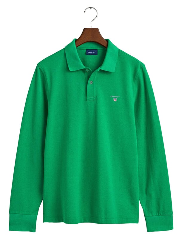 Gant Mens Designer Long Sleeve Polos feature the brands Logo, a Button-Down Collared Neckline. Crafted With 100% Cotton, these Lightweight and breathable Regular Fit Polos are Suitable for Casual or Workwear.
