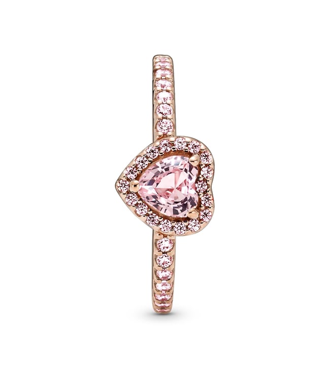 Pandora 'Elevated Heart' Women's Gold Plated Metal Ring - Rose 188421C04