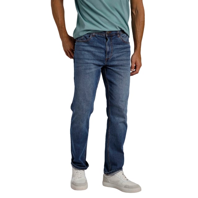 98% Cotton, 2% Elastane. Fabric: Denim, Stretch, Vintage Wash. Design: Logo. Pockets: 2 Side Pockets, 2 Back Pockets, 1 Coin Pocket. Fastening: Button, Zip Fly. Belt Loops. Fit: Straight.