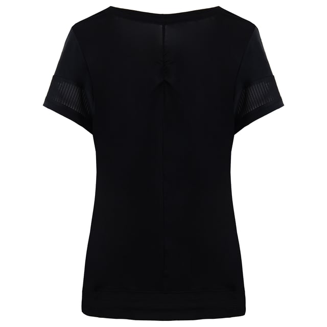Asics Logo Womens Black T-Shirt Asics Short Sleeve Crew Neck Black Plain Womens T-Shirt 146407 0904
