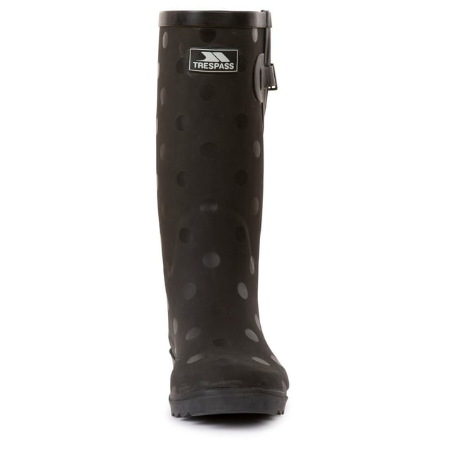 Trespass Womens Ladies Elena Polka Dot Wellington Boots Black