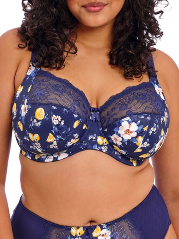 Elomi Morgan Underwired Bra. Three section cup with elasticated neck edge and stretch lace. Product is hand wash only.