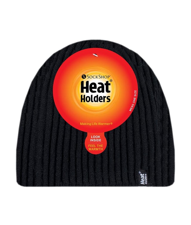 If you want a hat from the ultimate thermal clothing brand then browse through our range of hats, these finely ribbed thermal hats are a comfortable and perfect choice. This Heat Holders ribbed fine rib knitted beanie hat has a fur-like plush insulation lining, called Heatweaver, that is even more effective at holding warm air in. This silky, soft fleece lined beanie doesn't just feel luxurious, it also assures you of warm ears in the harsh cold weather winter. This all is made with the Heat Holders Yarn which is expertly made in order to keep you nice and warm, with its superior moisture wicking abilities and keep all the cold out. All these features guarantee that you are toasty warm throughout the cold weather. The fine rib construction makes it more secure around your head. These thermal beanie hats are available in black, brown, charcoal and navy and are available in one size. They are machine washable and are predominantly made of acrylic.