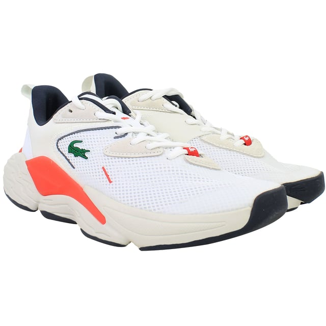 Lacoste Aceshot 0722 1 SMA Mens Off White Trainers The Lacoste Aceshot 0722 1 SMA Men's Off White Trainers are a modern take on vintage court style, offering a clean and minimalist aesthetic with premium materials. Designed for comfort and versatility, these trainers are ideal for casual wear and everyday activities.
Â
Key Features:
Premium Leather Upper:
Provides a polished and durable look, blending sophistication with sporty charm.
Iconic Lacoste Branding:
Features the signature crocodile logo and subtle embossed details, adding a refined touch to the design.
Cushioned Insole:
Ensures all-day comfort and support, making these trainers suitable for extended wear.
Padded Collar and Tongue:
Enhances comfort and offers a secure fit around the ankle.
Durable Rubber Outsole:
Delivers excellent grip and stability on various surfaces, ensuring reliable performance.
Breathable Construction:
Includes perforated detailing to promote airflow and keep feet cool.
Low-Top Silhouette:
A sleek profile that pairs effortlessly with casual and smart-casual outfits.
Off-White Colorway:
A versatile and sophisticated neutral tone that complements a wide range of wardrobe options.
Â
The Lacoste Aceshot 0722 1 SMA Men's Off White Trainers are a perfect blend of style and functionality, offering a timeless look with the comfort and durability needed for everyday wear.
Â