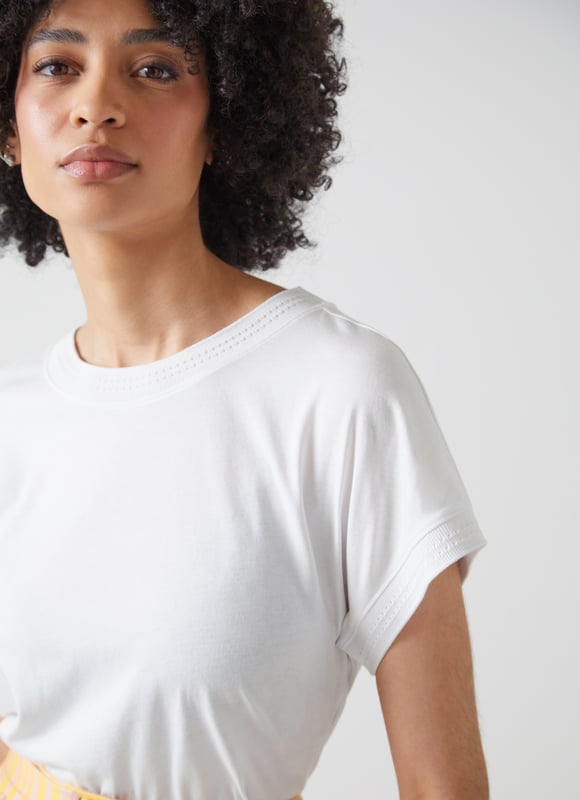 LK Bennett Josie Jersey Tops White