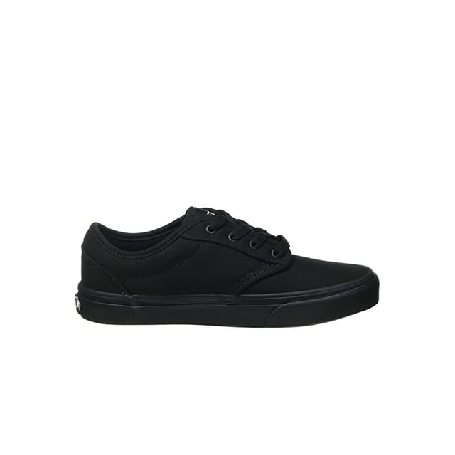 Vans Atwood Low Top Lace-Up Black Canvas Kids Plimsolls KI5186 Vans Atwood Low Top Lace-Up Black Canvas Kids Plimsolls KI5186