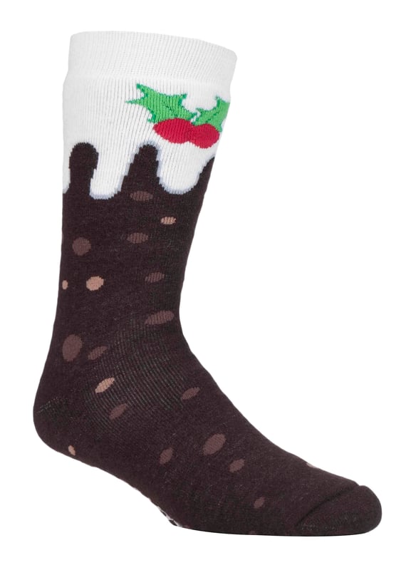 Mens Ladies Thermal Christmas Non Slip Slipper Socks with Grippers