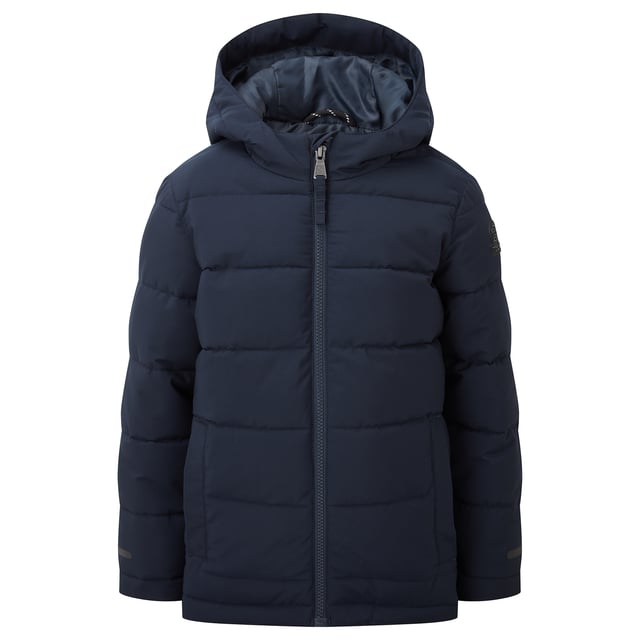 Super warm and wind resistant, our Harecroft premium quilted jacket for boys stands up to adventures outdoors on the coldest days and makes a great school coat too. Designed in West Yorkshire, where we know how to dress for the wildest winter weather, this coat is quilted in chunky baffles and has a warm, insulated filling and two lower pockets that double up as hand warmers. It has a fixed, insulated hood with a Vecro adjuster tab at the back, so it can be shaped around the face to keep the wind at bay. There is a full length, easy pull zip at the front in a tonal colour to match the lining and, for safety, there are neat reflective prints above the cuffs and back hem that stand out against car lights for increased visibility at night. Just like our adult jackets, you'll find our iconic embossed rubber Yorkshire Rose badge on the sleeve.