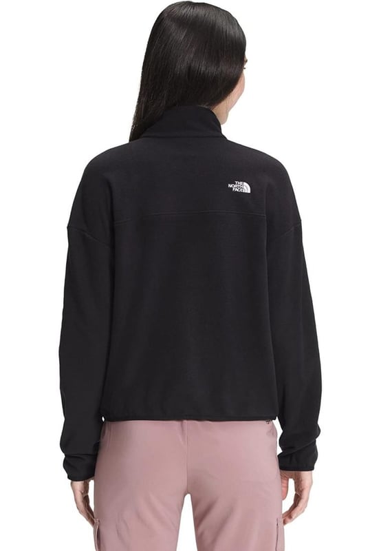 The North Face Womens TKA Glacier Cropped Fleece in Black