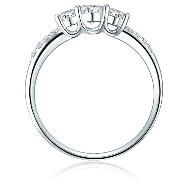 If you are looking for an exclusive engagement ring, this creation of the 1934 manufactory in 1934 will make a good choice! Instead of a classic solitaire, several zirconia crystals, which are harmoniously graded in size, line up and form a sparkling band on the ring finger of their loved ones. The focus is on a zirconia trio in recesses, flanked by smaller crystals that are embedded in the ring rail. A layer of rhodium protects the ring made of high -glossly polished 925 and intensifies the radiant silver gloss. A special accessory for a special day!