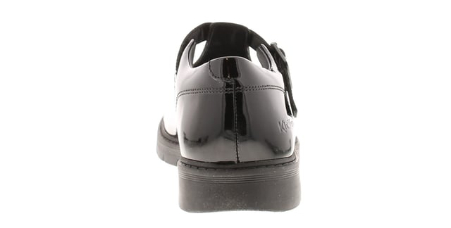 Kickers Girls School Shoes Finley T Bar Leather Buckle Black. Leather Upper. Pu Lining. Synthetic Sole. Footwear Slip-On.