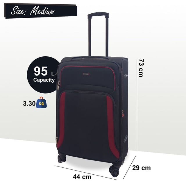 Embark on a Adventure with Our Exquisite 8-Wheel Luggage Set
AMAZING AIRLINE COMPATIBILITY: We understand that travellers may fly with many different airlines throughout their lifetime. That�s why we designed this cabin case so it is accepted on the vast majority of airlines throughout the UK, Europe & North America. Including easyJet, British Airways, Delta, Flybe, Lufthansa, Ryanair (Priority Boarding), Norwegian, Jet2, KLM, Virgin Atlantic and many more. (Please check with your airline before purchasing).

Key Features:

Eye-Catching Colours: Immerse yourself in the allure of paradise with a vibrant colour
Compact Cabin Size: Meets airline requirements for hassle-free boarding, featuring a roomy interior and maneuverable with a sturdy handle and 360-degree wheels.
Smooth 360 dual 8-wheel spinners for effortless mobility
Secure integrated 3-digit lock for enhanced security.
Constructed from ultra-strong Jacquard nylon 600D material for durability.
Self-locking telescopic handle and zip-around closure for easy use.
Indulge in the perfect blend of practicality and aesthetics with our Travel Collection - your passport to a seamless and stylish journey.
20 Inch Cabin Case - Size 55 x 40 x 20 cm Weight : 2.5Kg Capacity : 38 Litre
26 Inch Medium Case - Size 73 x 44 x 29 cm Weight : 3.3Kg Capacity : 95 Litre
29 Inch Large Case - Size 84 x 47 x 32 cm Weight : 4Kg Capacity : 127 Litre

Note: Please select preferred size. Sizes sold individually, not in sets.