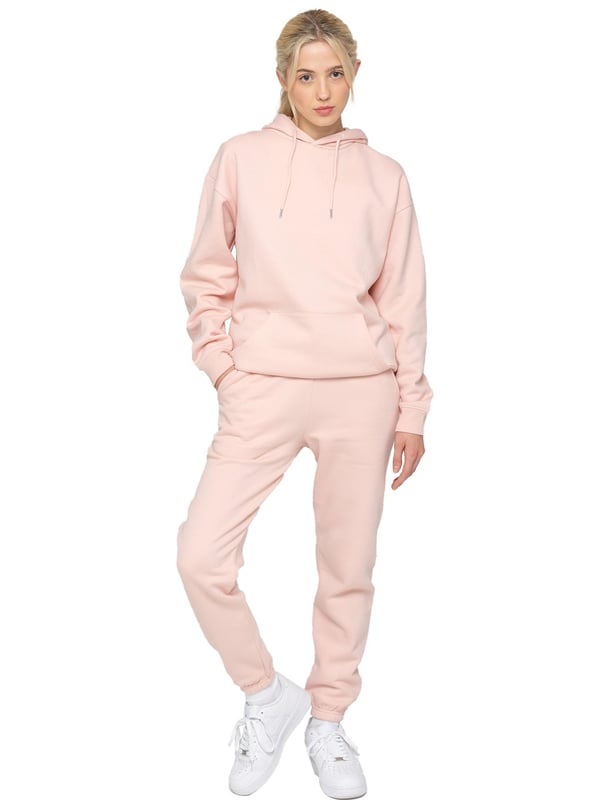 Enzo Womens Tracksuit Set. Long sleeve Oversized Hoodie and Relaxed Fit Joggers. Keeps your Body Warm and Comfortable. Joggers Feature 2 Side Slash Pockets. Brushed Back Inner Fleece Lining for more Comfort. Cuffed Leg Design, Elasticated Waist with drawstrings. Ideal to use for Casual and Work wear.