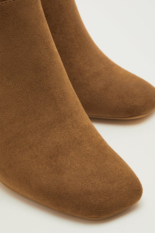 Tan ruched ankle boots sales