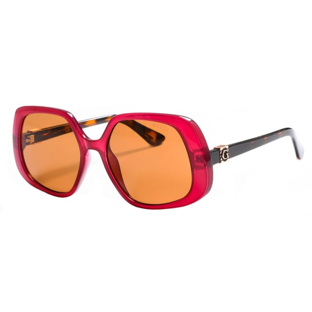 These women's glasses have a square shape, with a feminine and elegant design.
 The main material used in the manufacture of these glasses is acetate.
 Provides a luxurious, high-quality finish.
 The temples of these glasses include the Guess logo.
 100% UV Protection.
 Anti-reflective lenses.
 Includes certificates of authenticity and warranty.
 Measures: Lens height: 49 mm. Lens width: 56 mm. Bridge: 18 mm. Temples: 140 mm.
 Composition: Acetate
 Care:
Use a soft, clean microfiber cloth to clean your sunglasses. This type of cloth will not scratch the lenses.
 Avoid using abrasive cleaning products, detergents, alcohol or acetone, as they can damage lenses and anti-reflective treatments.