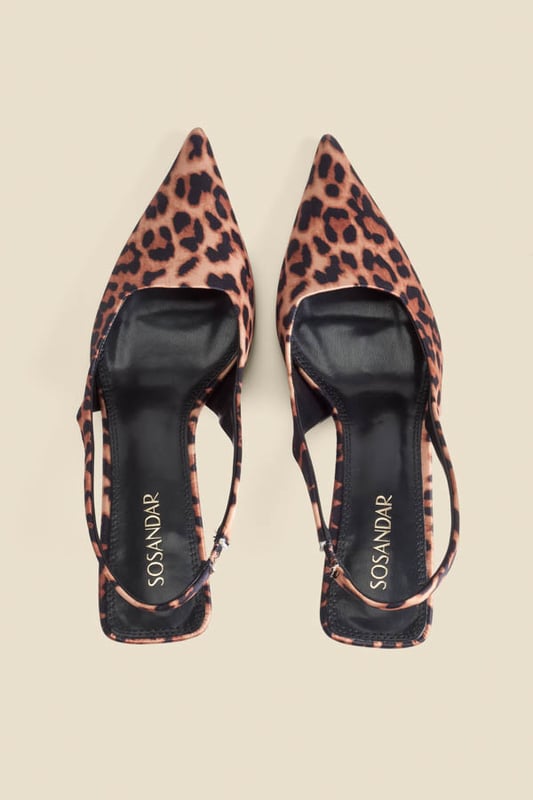 We're obsessed with them too Crafted from luxe crinkle leather in a stunning cherry red patent finishChic slingback with an elasticated insert for a comfortable fit Sexy pointed toe silhouetteSet on a super-wearable flared kitten heel We love them with jeans and a blazer