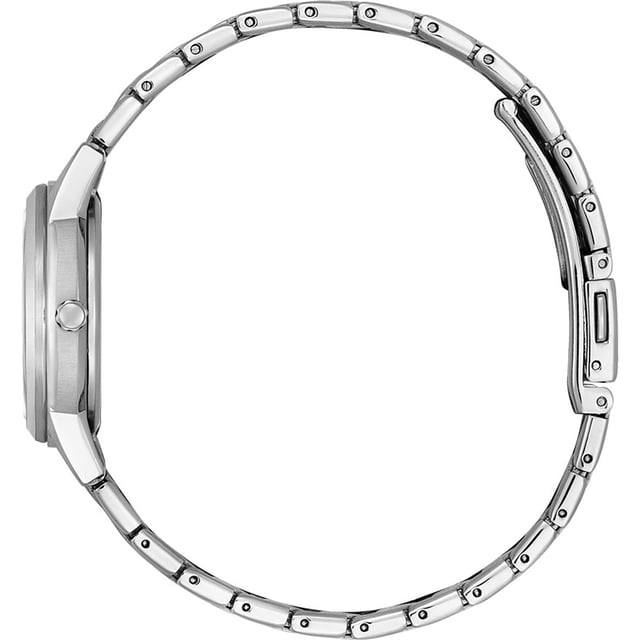 Diese Citizen Elegance Analog Uhr für  Damen ist das perfekte Accessoire zum tragen oder verschenken. Ihr Silber 30 mm Rund Gehäuse kombiniert mit dem bequemen Silber Armband aus  Edelstahl garantiert, dass Sie diese atemberaubende Uhr kompromisslos genießen werden. Angetrieben von einem hochwertigen Eco-Drive Uhrwerk und wasserdicht bis 3 bars, läuft Ihre Uhr stets weiter. Diese Uhr verfügt über eine Eco-Drive-Technologie (wird von jeder Lichtquelle aufgeladen; benötigt keine Batterie) -Diese Analog Uhr verfügt über eine Kalenderfunktion: Datum, Solar, Leuchtzeiger Diese hochwertige Uhr hat ein Silber Edelstahl Band ( 19 cm Länge und 12 mm Breite) mit einer Faltschließe mit Druckverschluss Gehäusedurchmesser: 30 mm,Gehäuse Höhe: 8 mm, Gehäusefarbe: Silber, Zifferblattfarbe: Blau
