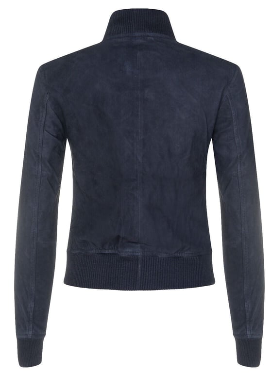 Introducing our Women's Goat Suede Leather MA-1 Varsity Jacket, a perfect blend of sporty and sophisticated style. Crafted from soft and supple goat suede, this jacket offers a luxurious and velvety texture that sets it apart. Here's what makes it a standout piece in your wardrobe:  
Supple Goat Suede Leather: The soft and supple goat suede leather construction provides a luxurious and comfortable feel, making it an excellent choice for both style and comfort. 
Functional Waist Pockets: Two exterior waist pockets offer convenient storage options for your essentials, combining functionality with fashion. 
Rib-Knit Details: The rib-knit collar, cuff, and hem give the jacket a classic varsity jacket look while ensuring added comfort and a snug fit. 
Trendy Color Options: Available in two trendy colors, this jacket allows for versatile styling options, making it suitable for various outfits and occasions. 
Durable YKK Zips: The YKK zips used in the jacket ensure durability and smooth functionality, adding to the overall quality and longevity of the garment.  The Women's Goat Suede Leather MA-1 Varsity Jacket effortlessly combines style, comfort, and timeless appeal, making it a statement piece that complements your unique fashion sense and adds a touch of luxury to your collection.