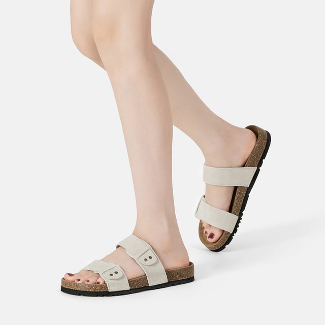 Scarlet showcasing a sleek, silky sheen finish, effortlessly blends style and practicality with its minimalist dual-strap design, appealing to women seeking both fashion-forward looks and utmost comfort.

Product No. EAU2013

Description:
- Cow Suede Upper
Fibre Lining and Insole
- EVA Sole