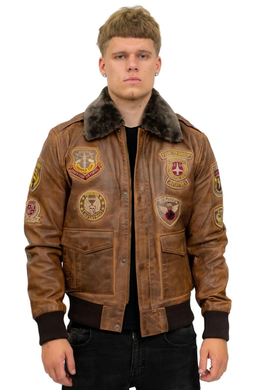 Herren-Air-Force-Bomberjacke aus Leder – Belgrad
