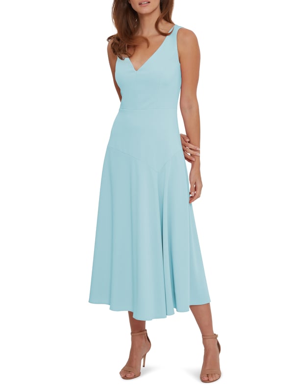 Pilar Moss Crepe Midi Dress