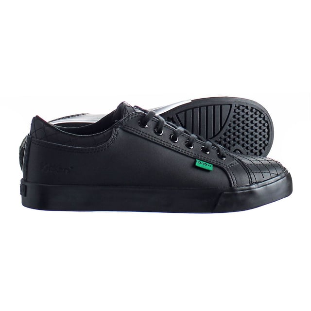 Patadas Tovni Y Quilt Lace-Up Black Smooth Leather Kids Trainers 1 15876