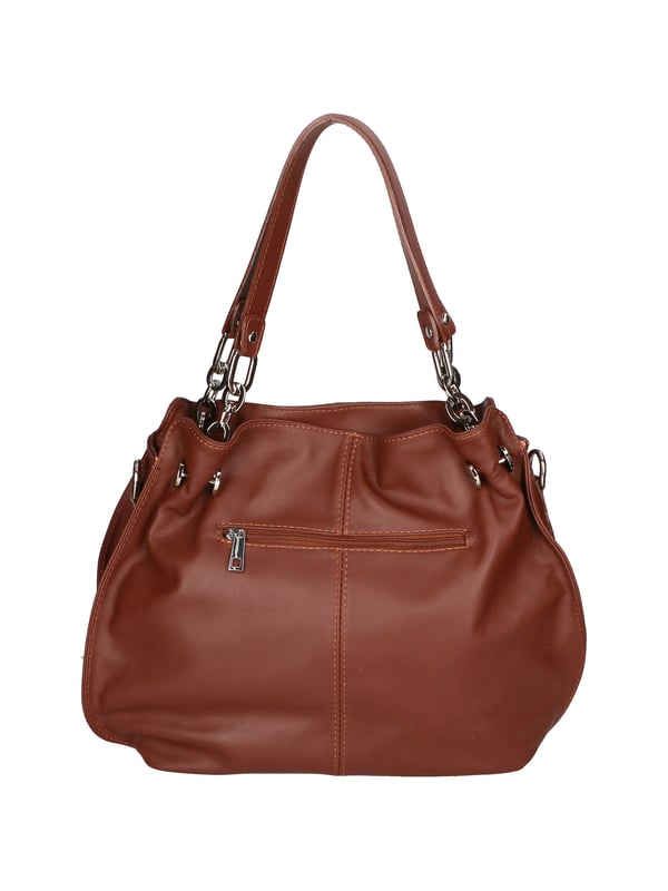 Bolso bandolera para mujer. El cierre es con cremallera. Los bolsillos internos son uno con cremallera. Los bolsillos externos son uno en la espalda con cremallera. La bandolera es ajustable y extraíble en piel. El mango es de cuero. Hay dos compartimentos internos. El material exterior es piel auténtica sauvage. Internamente está forrado en tejido 70% algodón - 30% seda. Medidas: 38x30x12 cm. Hecho en Italia