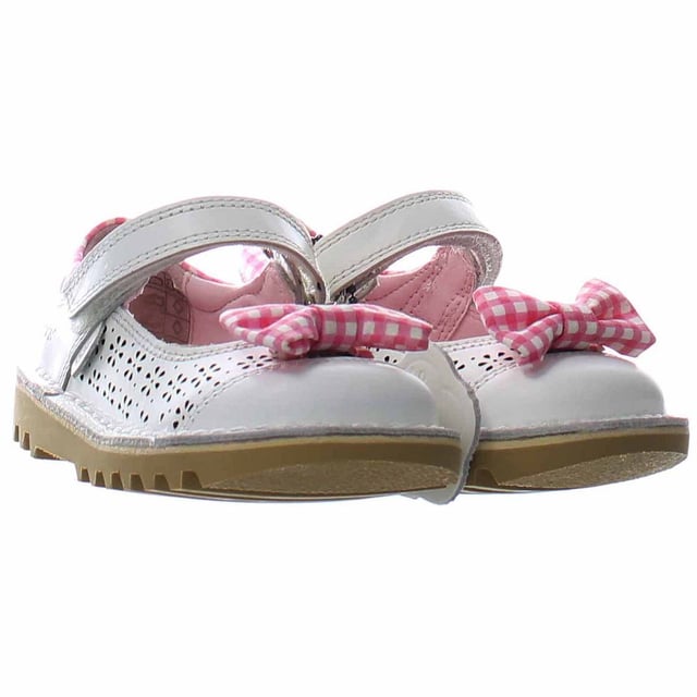 Kickers Kick Bowtie 2 Strap Up White Smooth Leather Shops 1_15773
