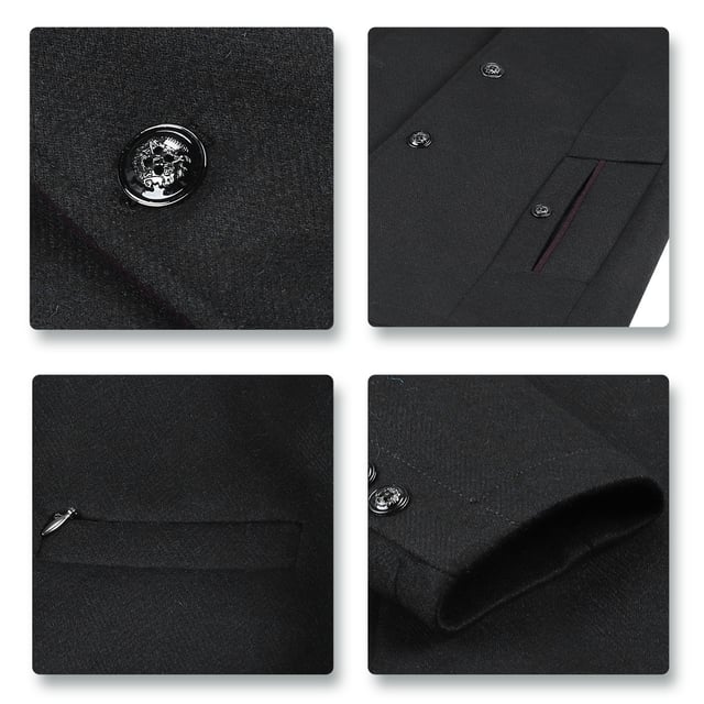 [Materialpflege]

HERVORRAGENDES MATERIAL ¨C Wolle 26 % Polyester 51 % Viskose 8 % Baumwolle 15 %. Weicher und bequemer Stoff; mit glatten Linien f¨¹r einen schlanken und taillierten Look.

PFLEGEHINWEISE ¨C Chemische Reinigung wird empfohlen; Handw?sche ist m?glich, jedoch mit kaltem Wasser.

VIELSEITIGER ANLASS ¨C ¨¹bergangsjacke: Perfekt zum Tragen im Herbst und Winter

ANL?SSE: Geeignet f¨¹r jeden Anlass, z. B. Freizeit, Gesch?ft, B¨¹ro, Arbeit, Urlaub, im Freien. Jahreszeiten: Geeignet f¨¹r Winter und Herbst.

[Paket]

1 * Mantel