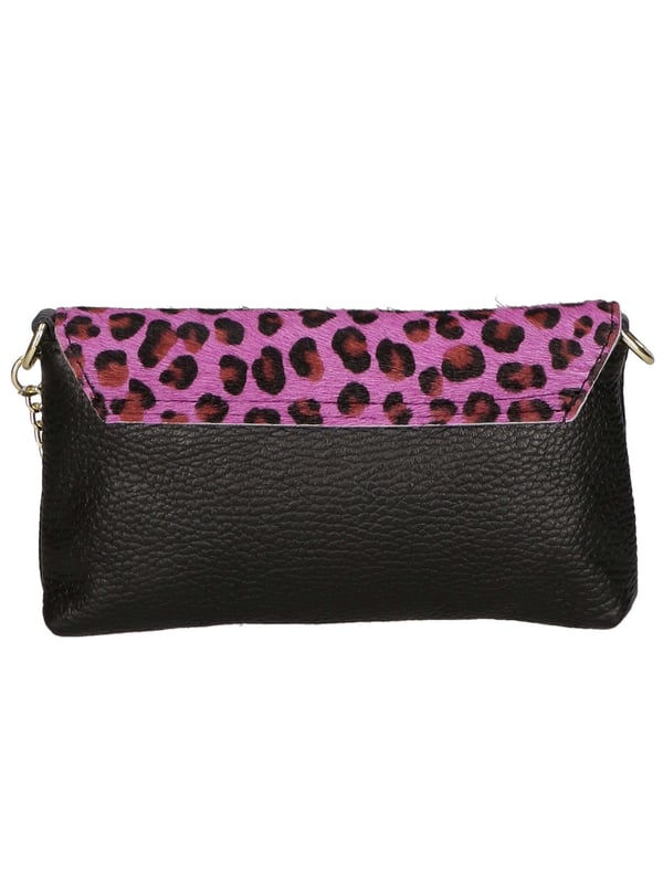 Bolso clutch de mujer de un compartimento, bandolera ajustable y extraíble. Producto italiano hecho a mano en genuina piel Dollaro + Horse. Hecho en Italia