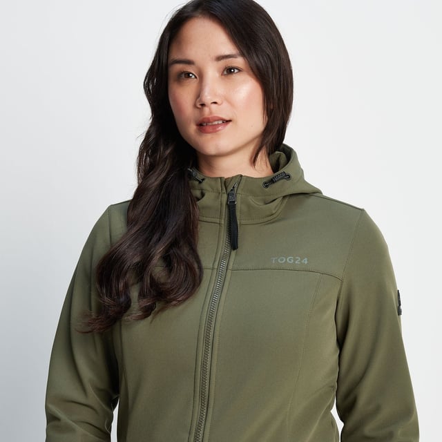 Marina Womens Extra Long Softshell Jacket Khaki