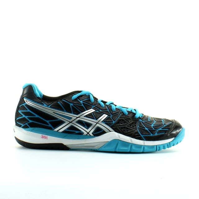 Asics Gel Fireblast Womens Black Blue Trainers