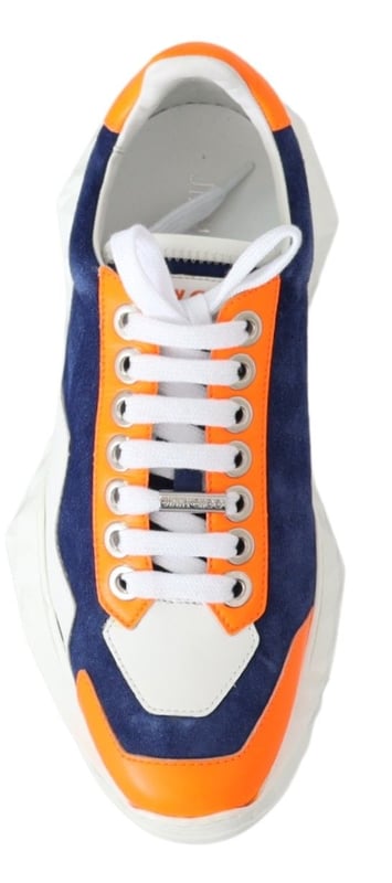 Jimmy Choo Women's Diamond Blue Orange Leather Sneaker Gorgeous brand new with tags dustbag and shoe box
100% Authentic Jimmy Choo Sneakers
Model: Blue/Orange Diamond/F cobalt neon Orange Sneakers
Color: Electric Blue/Orange
Material: Stretch Mesh/Leather Mix
Ideal for fashion-forward women
Vibrant color combination of electric blue and orange
Made from Quality stretch mesh and leather mix material
Stylish and comfortable to wear
Upgrade your sneaker game with these eye-catching Jimmy Choo sneakers
Material: Leather