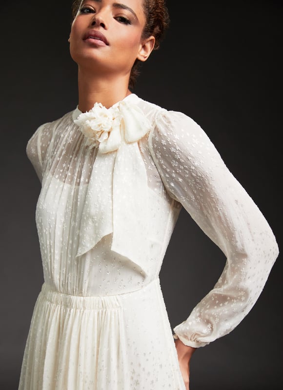 fitted lace wedding dress Must Be Love Lace Maxi Dress White main image 0