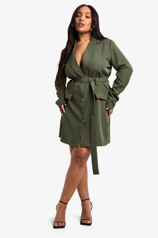 green emerald velvet dress NOELIA Satin Blazer Mini Dress With Embellished Corset In Emerald Gree