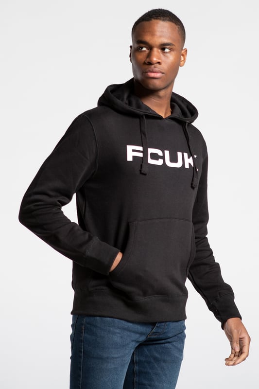 Fcuk black hoodie hotsell