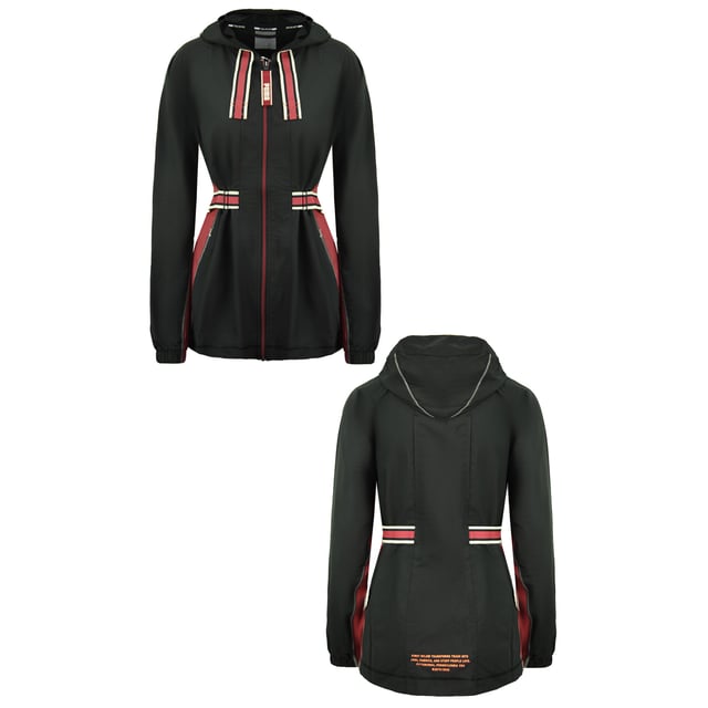 Puma x First Mile Long Sleeve Zip Up Black Womens Belted Jacket 519034 01