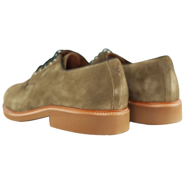 The Hackett Chino Eyelet Blucher Men's Brown Shoes are a stylish and versatile footwear option that seamlessly marries the classic Blucher design with the modern chino style. These shoes offer a blend of sophistication and comfort, making them an excellent choice for various occasions. Here's a description of their key features:

 High-Quality Brown Leather or Suede:  Crafted from premium brown leather or suede, these shoes exude elegance and durability. The material is not only stylish but also ensures longevity.

 Chino-Inspired Design:   These shoes combine the classic Blucher design with a chino-inspired style, creating a unique and eye-catching appearance. The result is a versatile shoe that can effortlessly transition between formal and casual occasions.

 Eyelet Detailing:   The eyelet lacing system not only provides a secure fit but also adds a touch of sophistication to the shoes. It's a classic detail that enhances their overall look.

 Comfortable Insole:   Many of these shoes come with a cushioned insole to ensure comfort during prolonged wear. The insole offers support and reduces foot fatigue.

 Durable Outsole:   The sturdy rubber outsole offers excellent traction and durability, making these shoes suitable for extended use and various weather conditions.

 Versatile Brown Color:   Brown is a versatile and neutral color that pairs well with a wide range of clothing, allowing you to easily match these shoes with your outfits.

 Hackett Branding:   You can often find the discreet Hackett logo or branding on the shoes, signifying their authenticity and quality.