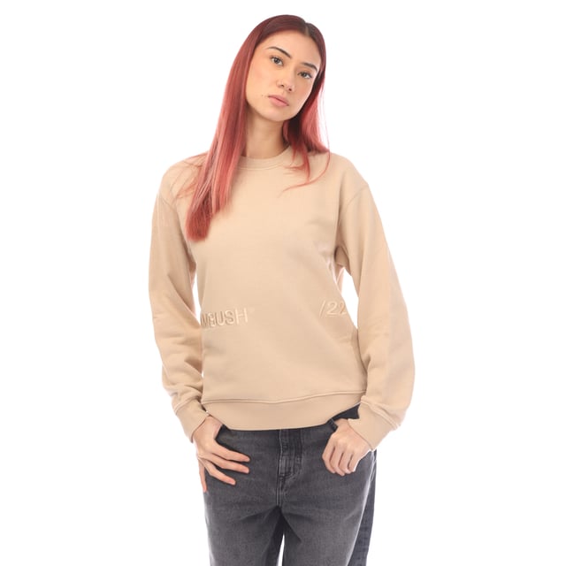 Ambush Crewneck Sweatshirt in beige.- Ribbed crew neck.- Ribbed trims.- Tonal logo embroidered on the front.- Regular fit.- 100% Cotton.- Ref: BWBA0060016161
